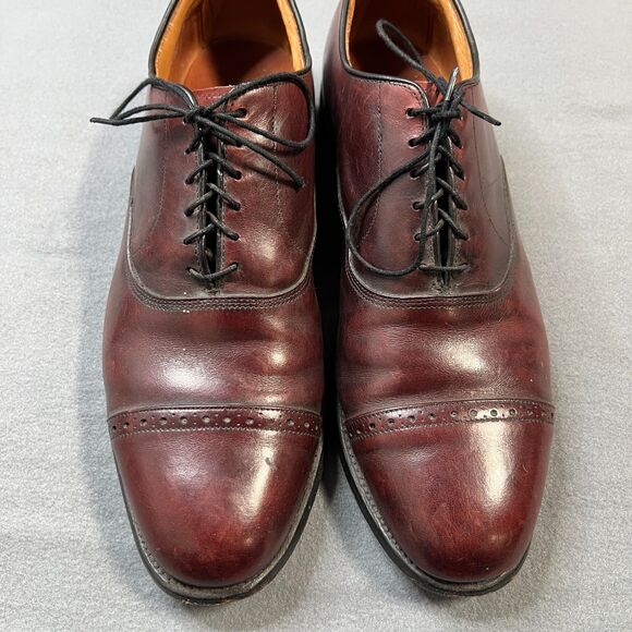 Allen Edmonds Byron Dress Shoes Mens 12D Brown Burgundy Leather Cap Toe Oxfords main image 9